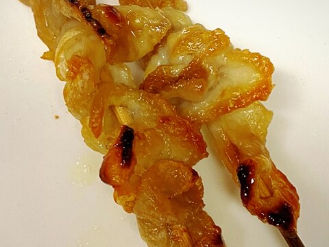 魚焼きグリルでカンタン鶏皮串